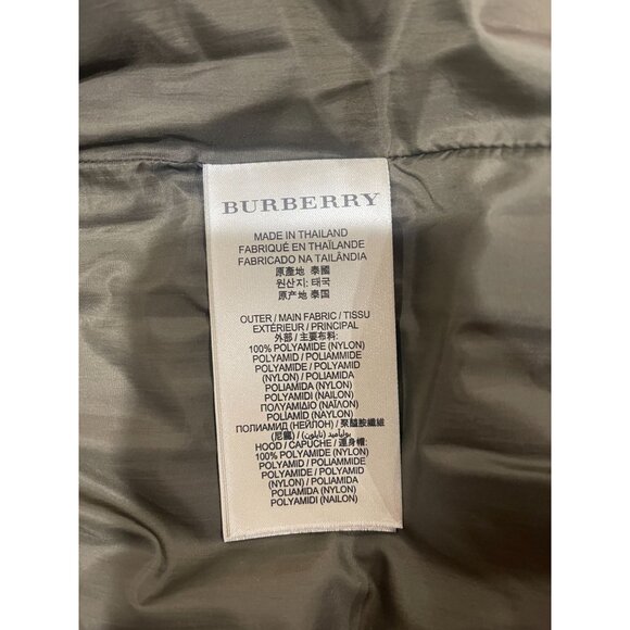 BURBERRY BRIT DOWN VEST W/ DETACHABLE HOOD MENS LARGE OLIVE GREEN - Picture 12 of 14
